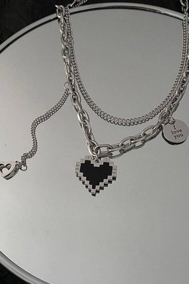 Women’s Black Mosaic Multi-Layer Necklace – Love Collarbone Design | THRILL