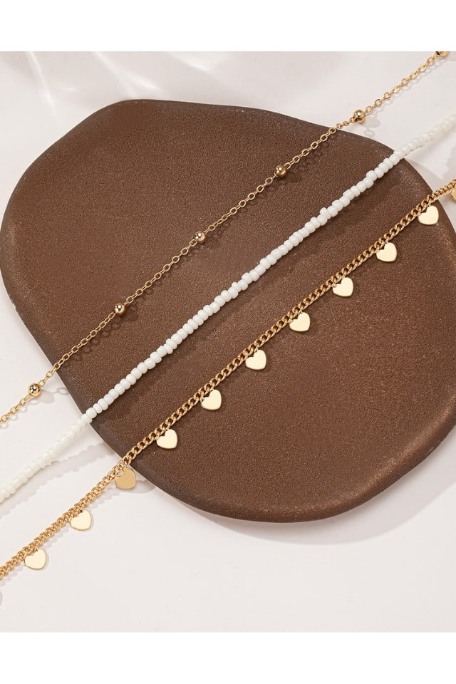 Women’s Three-Layer Heart Necklace – Classic Copper Alloy | THRILL