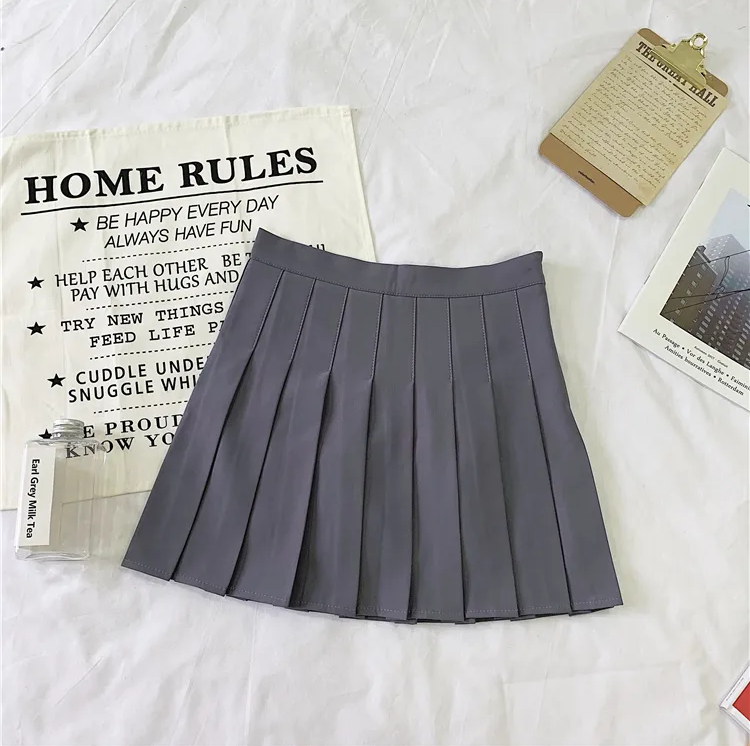 Women’s Preppy Chiffon Skirt – Solid Above-Knee Style | THRILL